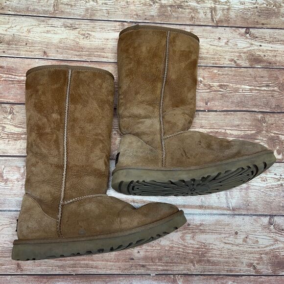 UGG Australia Womens Classic Tall 5815 Chestnut Boots Size 7 EU 38 - Picture 2 of 13